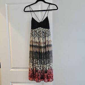 Laundry By Shelli Segal Black and Red Ombre Midi Dress